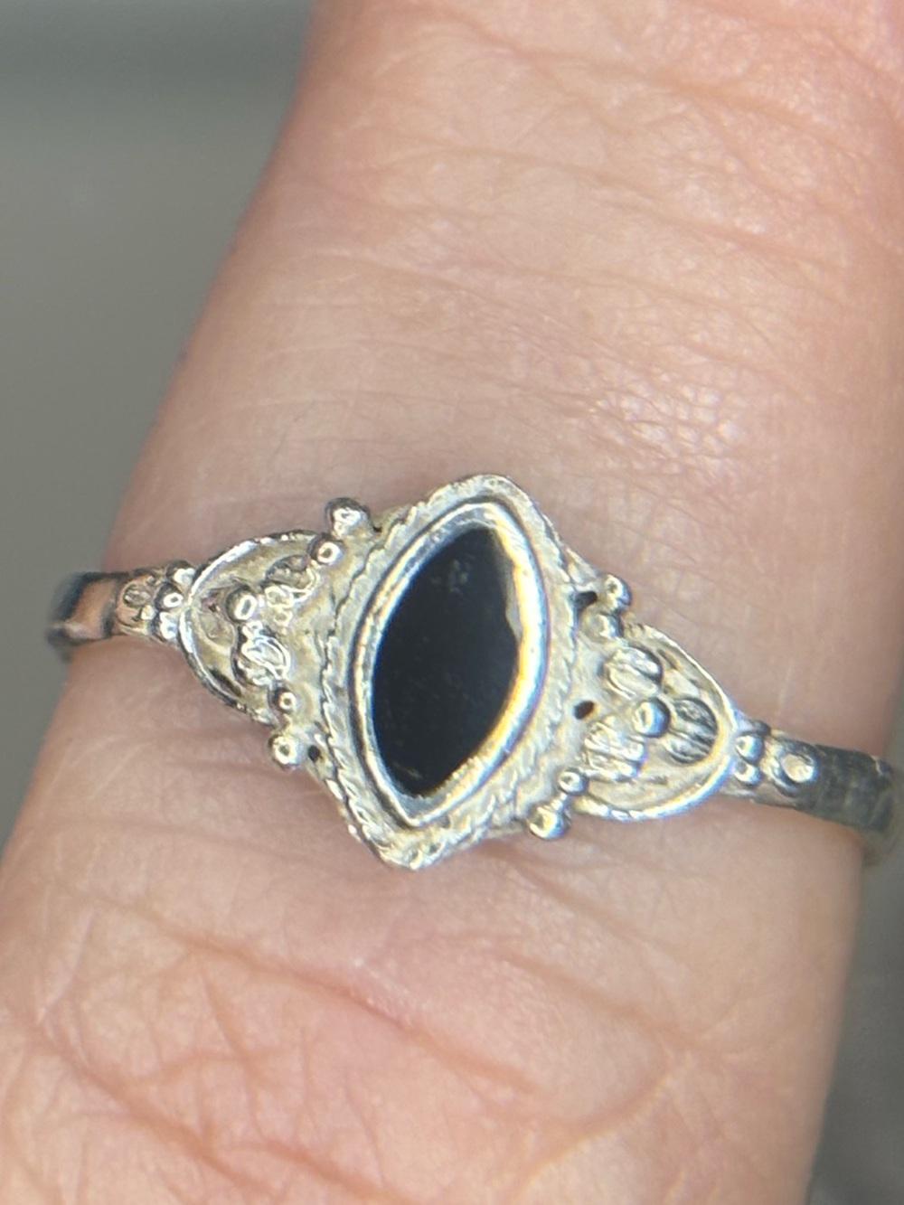 Sterling Silver 925 Black Accent Ring